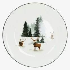 Assiette dessert noel cerf