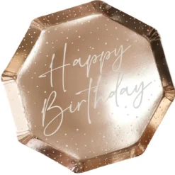 Assiette hexagone x6 rose go