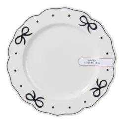 Assiette plate blanche noeud