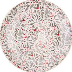 Assiette plate fleurie noel