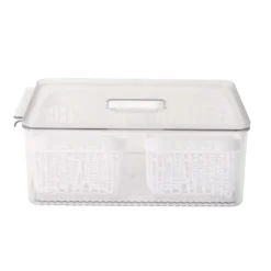 Bac rang frigo 2 panieres noir