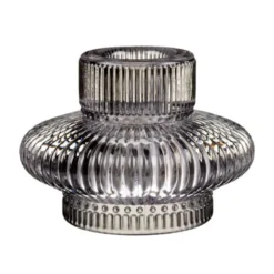 Bougeoir verre strie