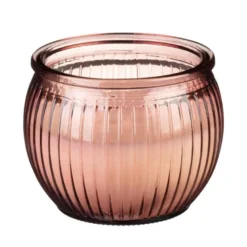 Bougie pot verre strie