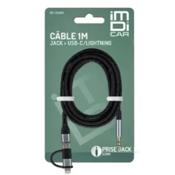 Cable renforce 1m - 2en 1 jack