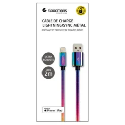 Cable usb a to lightning 2 m met