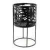 Cache pot sur pied noir tropical