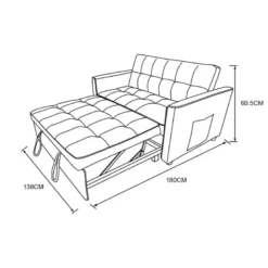 Canape convertible + 2 coussins