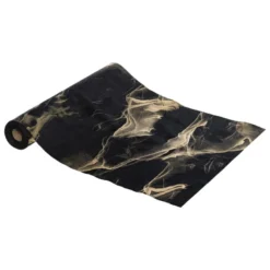 Chemin de table tissu marbre noi