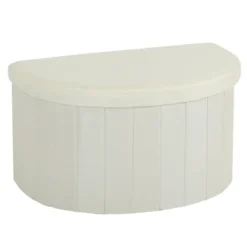 Coffre rangement demi lune creme
