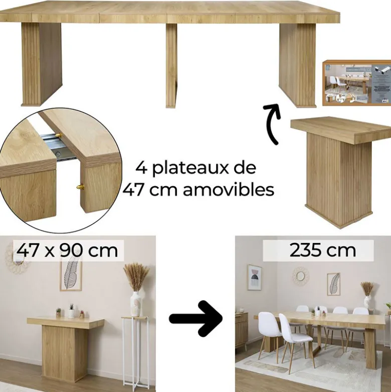Console extensible en table