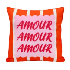 Coussin amour 45x45cm orange