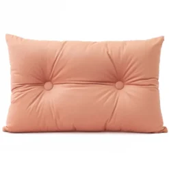 Coussin capitonne 70x50cm peche