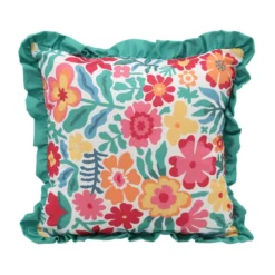Coussin carre imprime floral