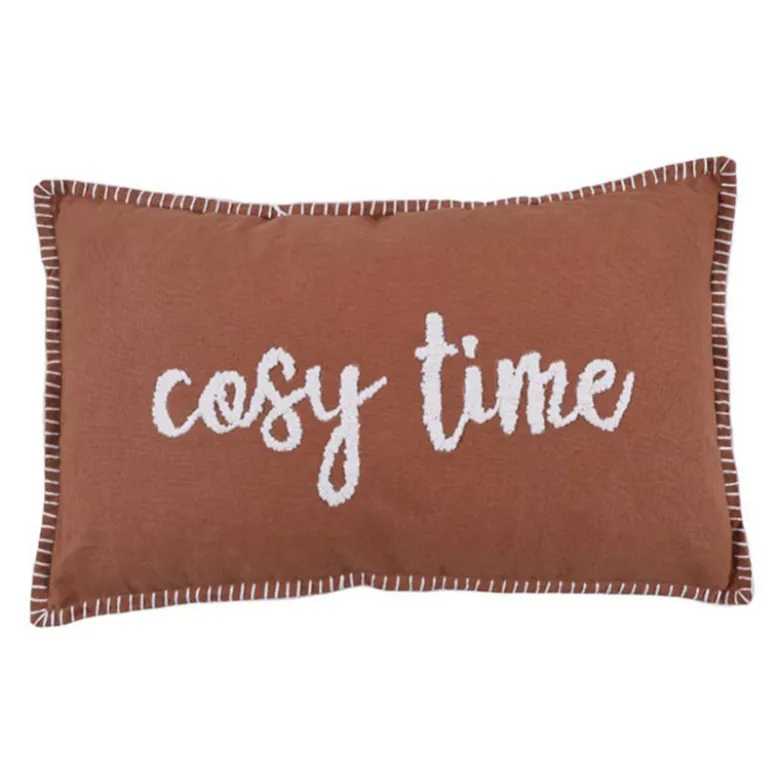 Coussin cosy time 30x50 brique