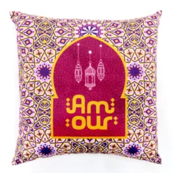 Coussin effet velour carre