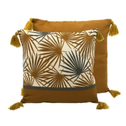 Coussin lushy pompons 40x40cm