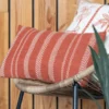 Coussin slub coton raye 50x30cm