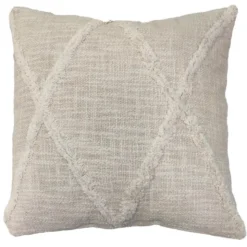 Coussin tufte creme 40x40