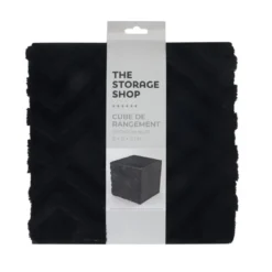 Cube de rangement chevron noir