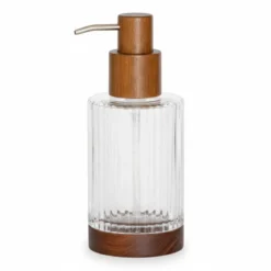 Distributeur a savon verre/bois