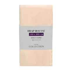 Drap housse satin peche