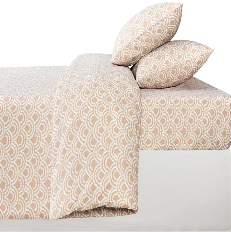 Drap housse 140x190 imprime beig