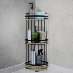 Etagere 3 niveaux bambou/metal