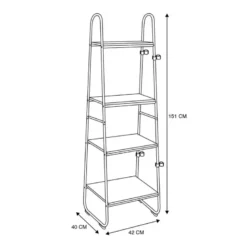 Etagere 4 niveaux creme/bois