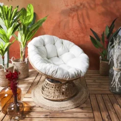 Fauteuil papasan blanc