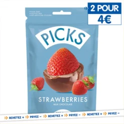 Fraise enrobee chocolat lait 90g