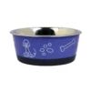 Gamelle inox paroi decor bleu