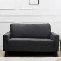 Housse de canape uni 2p gris ant