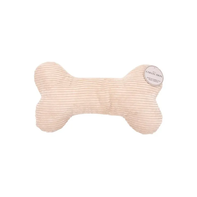 Jouet chien en velours beige