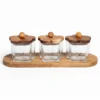 Lot de 3 bocaux + support