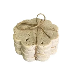 Lot de 4 dessous de verre creme