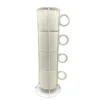 Lot de 4 mugs creme avec rack
