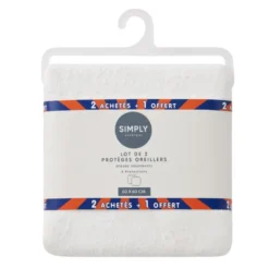 Lot de 2 protege oreillers 60x60