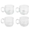 Lot de 4 tasses en verre motifs