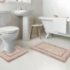 Lot x2 tapis bain beige