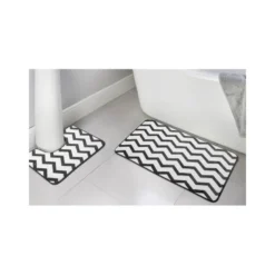 Lot x2 tapis de bain chevrons