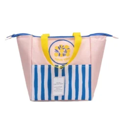 Lunch bag beige/bleue