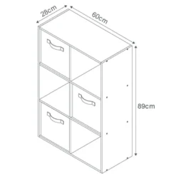Meuble 6 cubes blanc 3 panieres