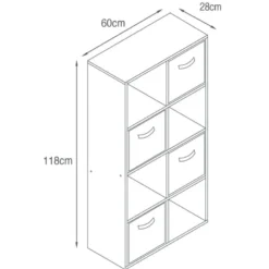Meuble 8 cubes/4 paniers blanc