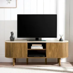 Meuble tv effet manguier/travert