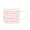 Mug en verre motif noeuds rose