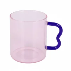 Mug en verre rose