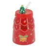Mug paille et couvercle xmas