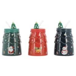 Mug paille et couvercle xmas