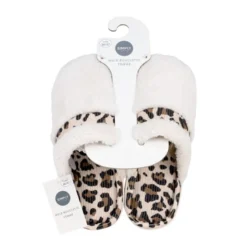 Mule bouclette et leopard femme