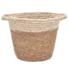 Panier tresse nature/creme h22cm